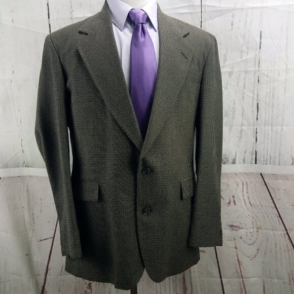 City Casuals By Haggar 40R 2 Button Multicolor Houndstooth Blazer Sport Coat - Picture 1 of 10